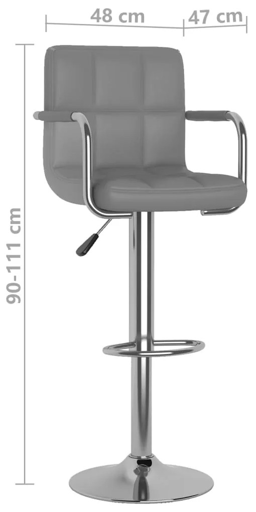 Bancos de bar 2 pcs couro artificial cinzento