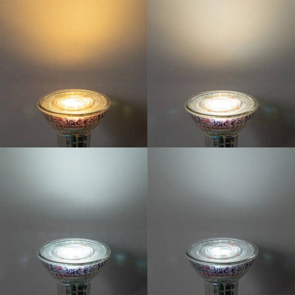 Conjunto de 5 Lâmpadas LED GU10 Smart 50 Brilhante RGBW 4.5W 350 lm 2700-6000K