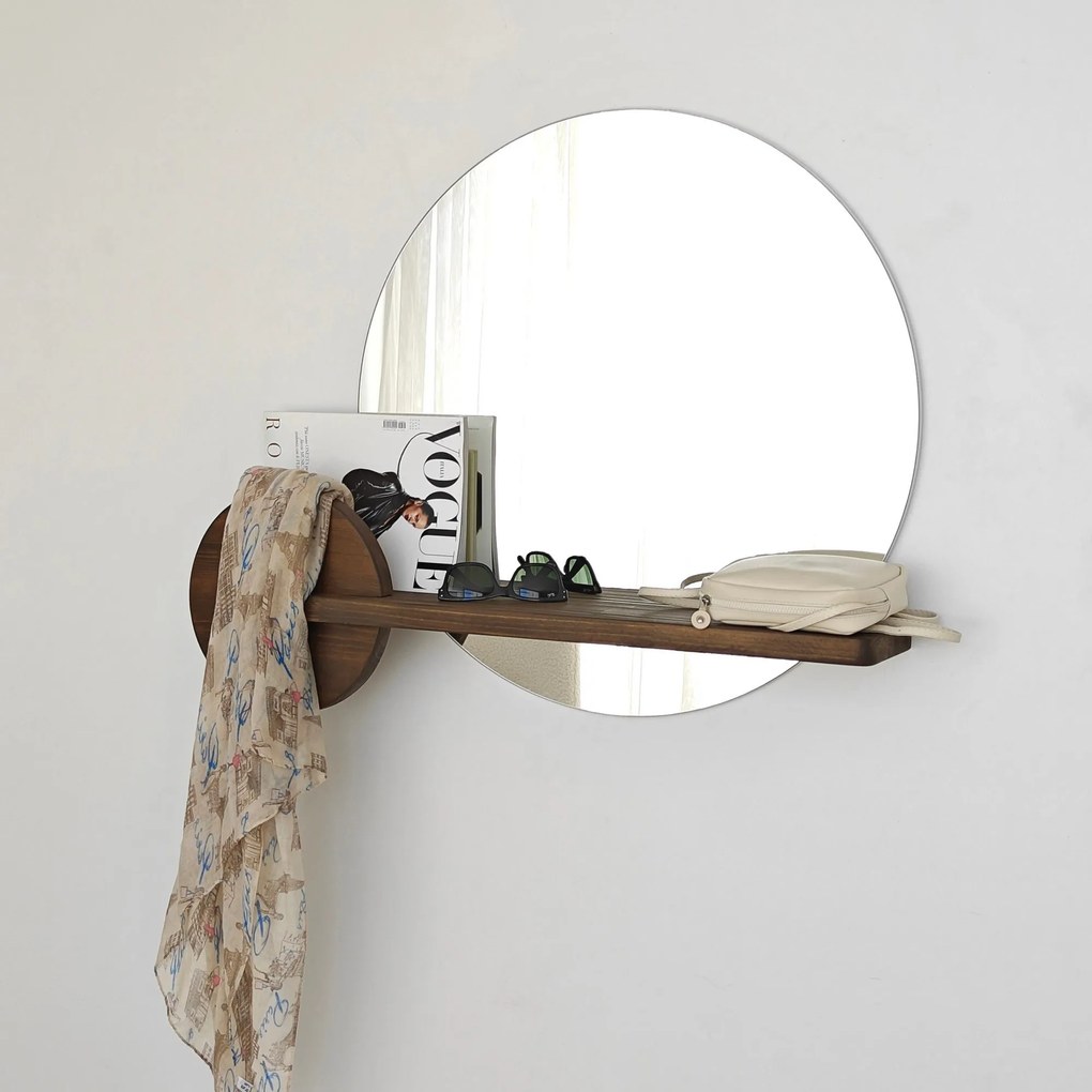 Espelho Points – Nogueira – 83 cm x 70 cm