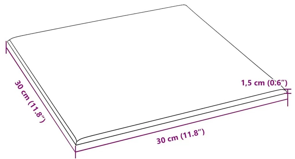 Painel parede 12 pcs 30x30cm couro artificial 1,08 m² cor preto
