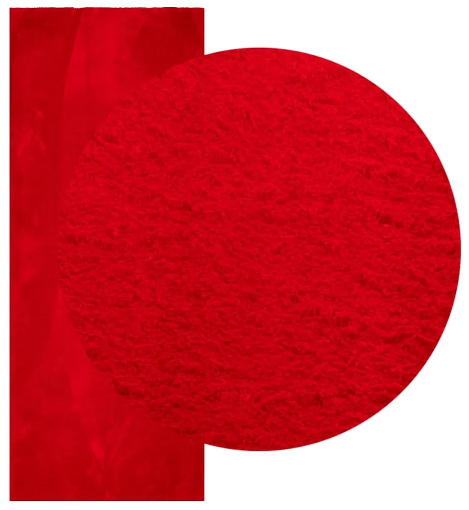 Tapete pelo curto macio e lavável HUARTE 80x200 cm vermelho
