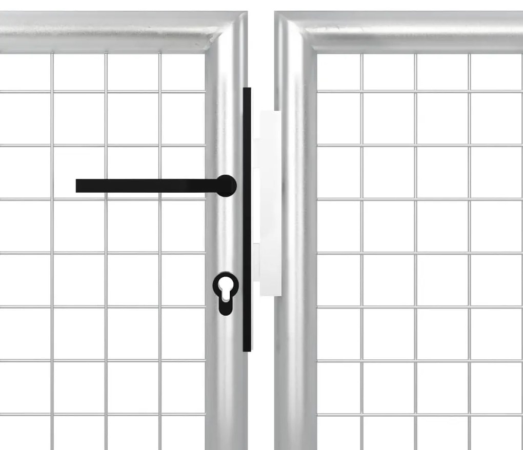 Portão de jardim 350x75 cm aço prateado