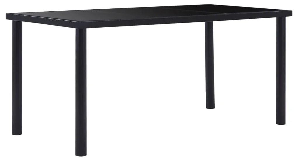 7 pcs conjunto de jantar couro artificial preto
