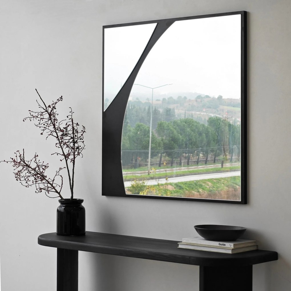 Espelho Abstract – Preto – 70 x 70 cm