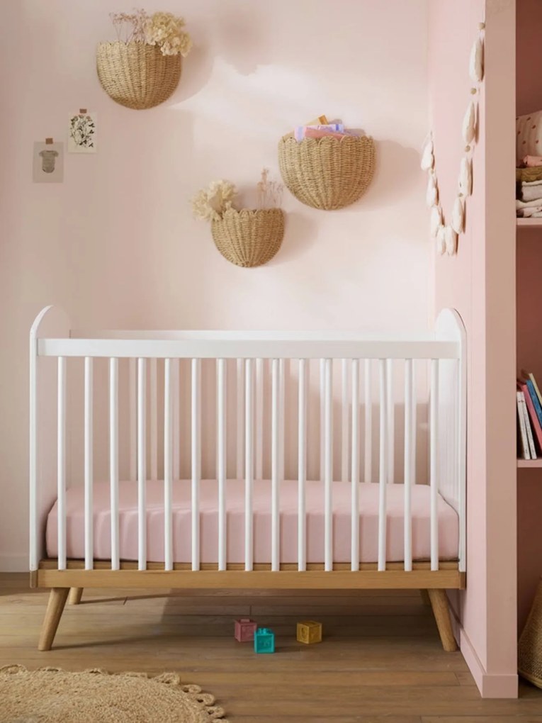 Cama de grades para bebé, TEMA CONFETES branco