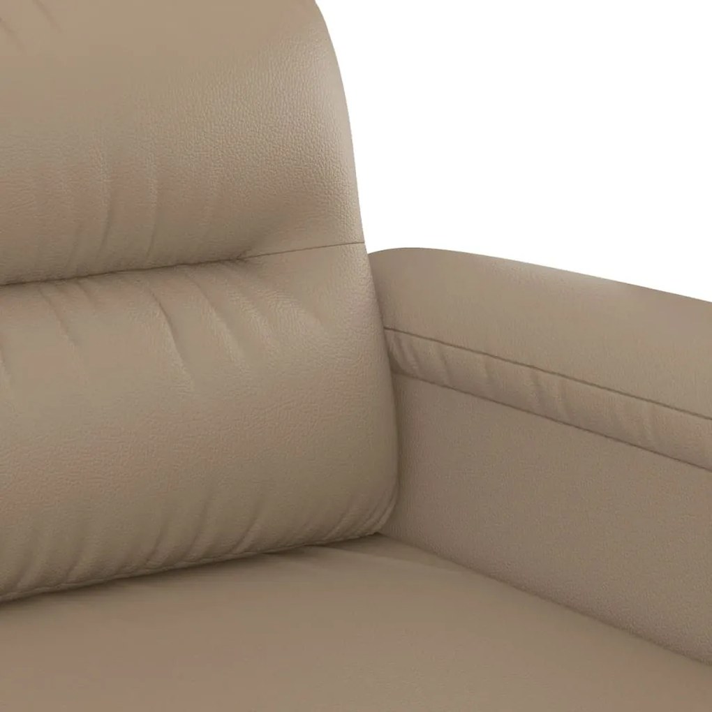 Sofá de 2 lugares 140 cm couro artificial cor cappuccino