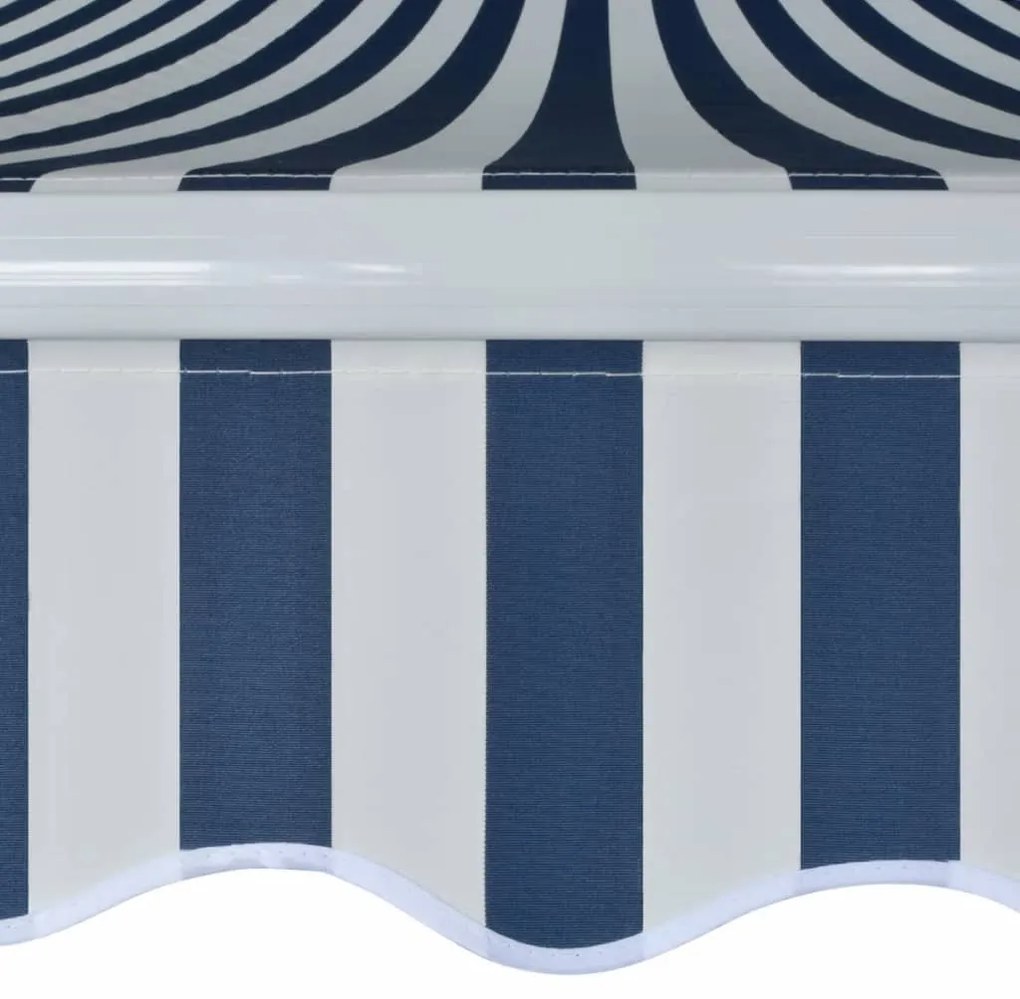 Toldo dobrável manual 500 cm azul e branco