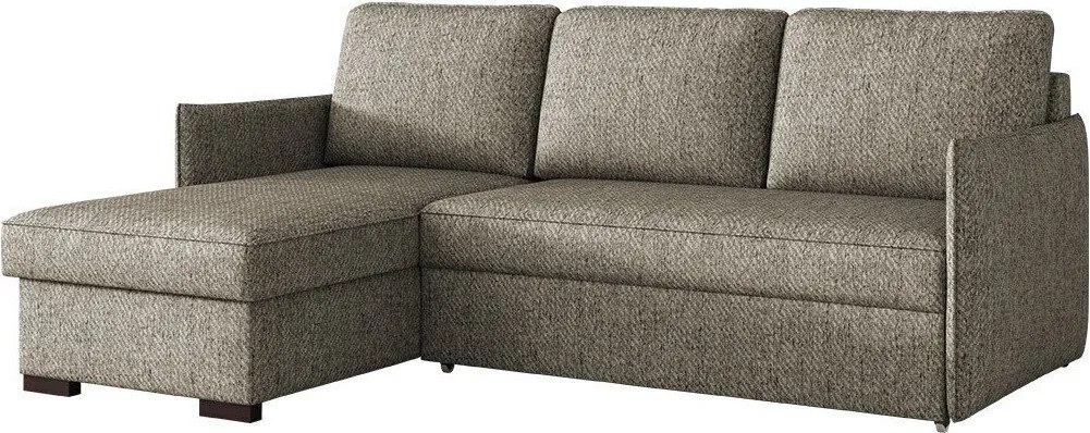 Sofá de canto Columbus 208, Cama com arrumação, 220x160x90cm, 109 kg, Pernas: Madeira, Plástico