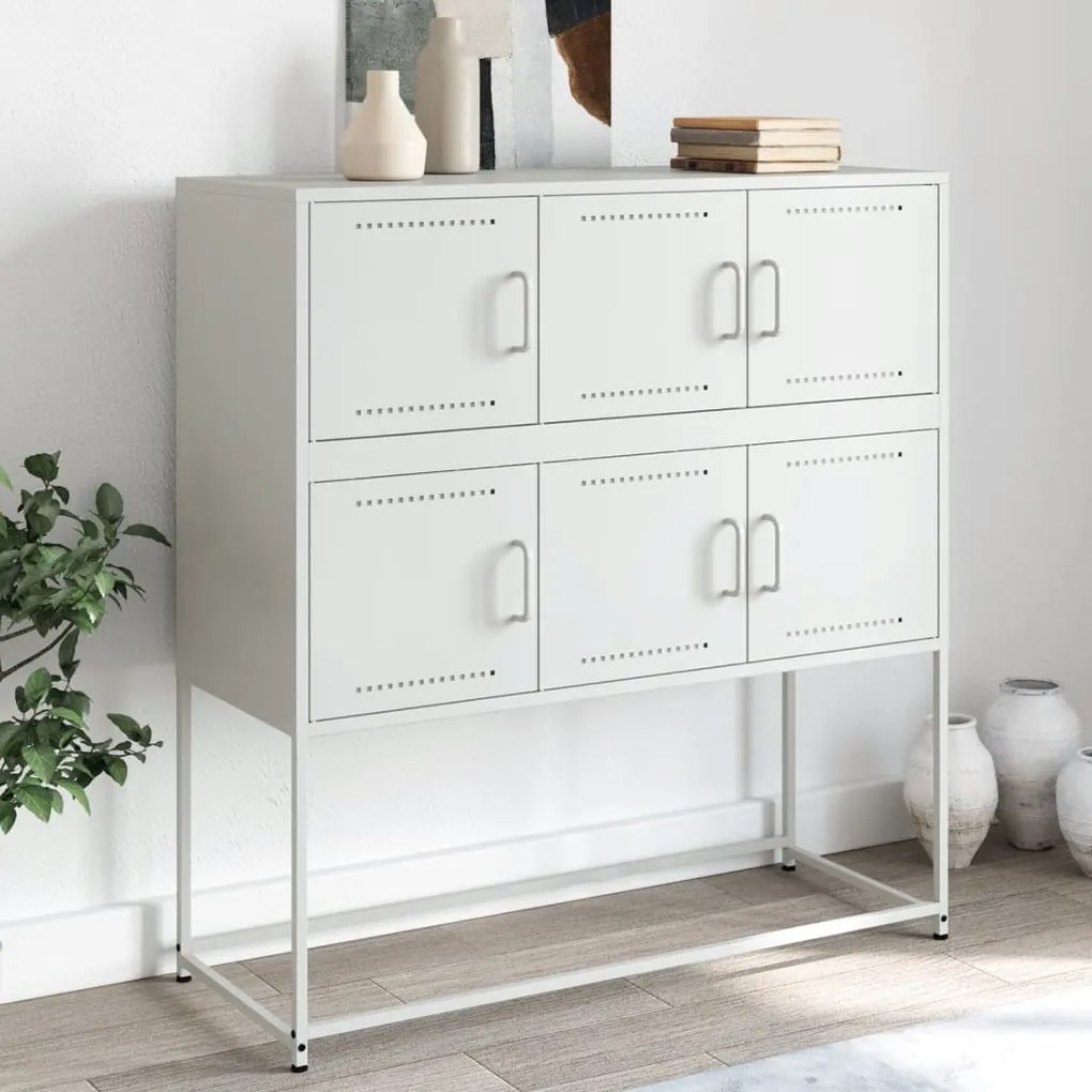 Aparador 100,5x39x107 cm aço branco