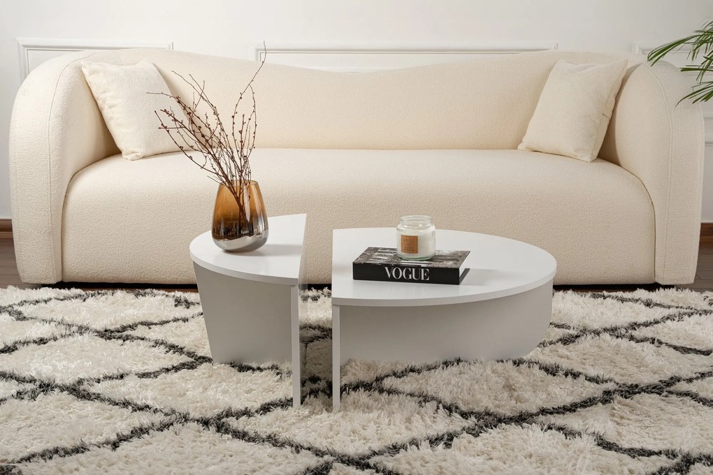 Mesa de Café Orion - Branca - 90x30x60 cm & 85x35x30 cm