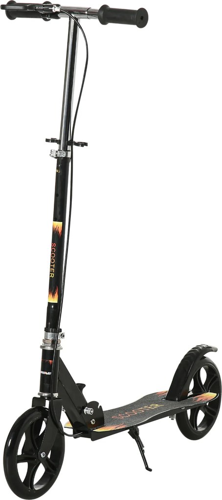 Trotinete dobrável para criança com guiador ajustável em altura e travão duplo 86 x 35 x 93-103 cm preto