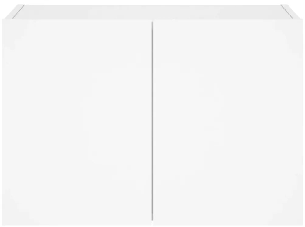 Móvel de parede para TV com luzes LED 60x35x41 cm branco