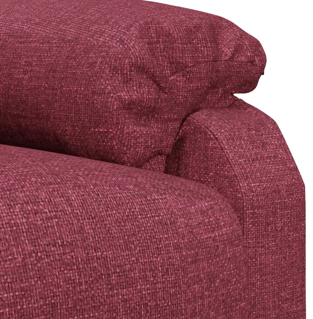 Poltrona elétrica reclinável tecido vermelho tinto