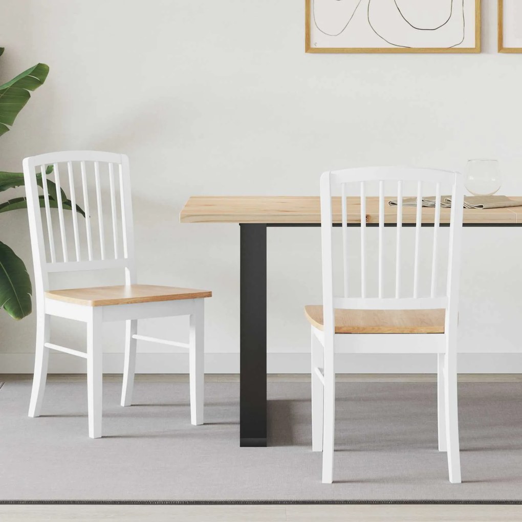 vidaXL Cadeiras de Jantar 2 pcs Branco 50 x 52,5 x 91 cm