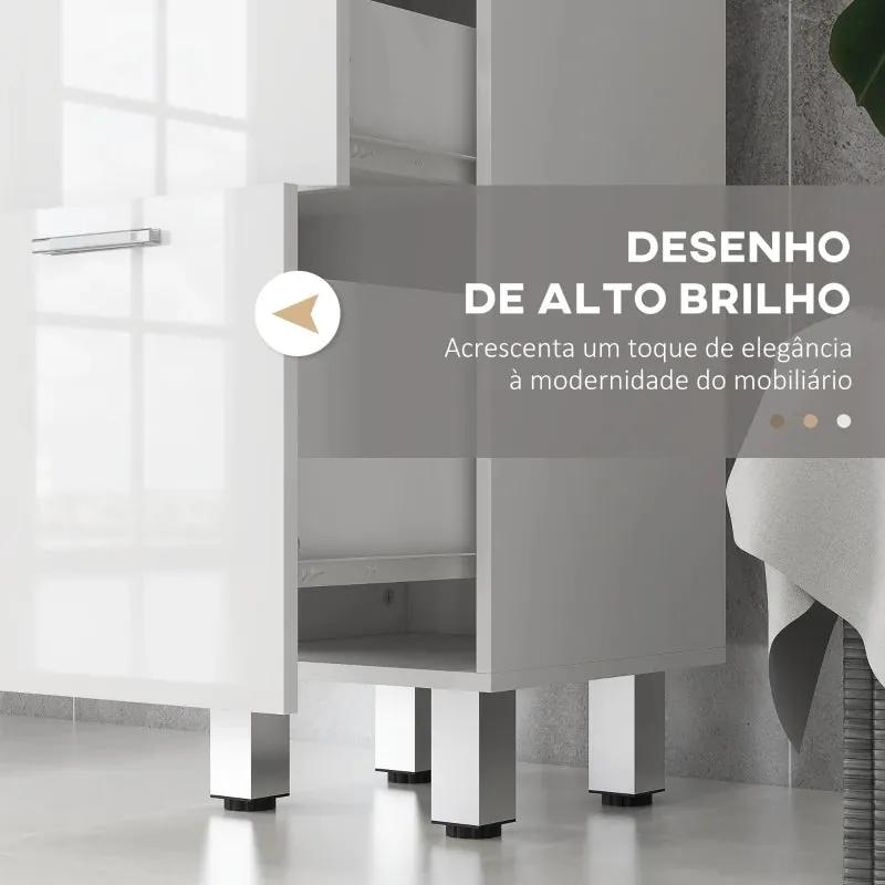 Armário de Apoio Damise de Casa de Banho - Branco - Design Moderno