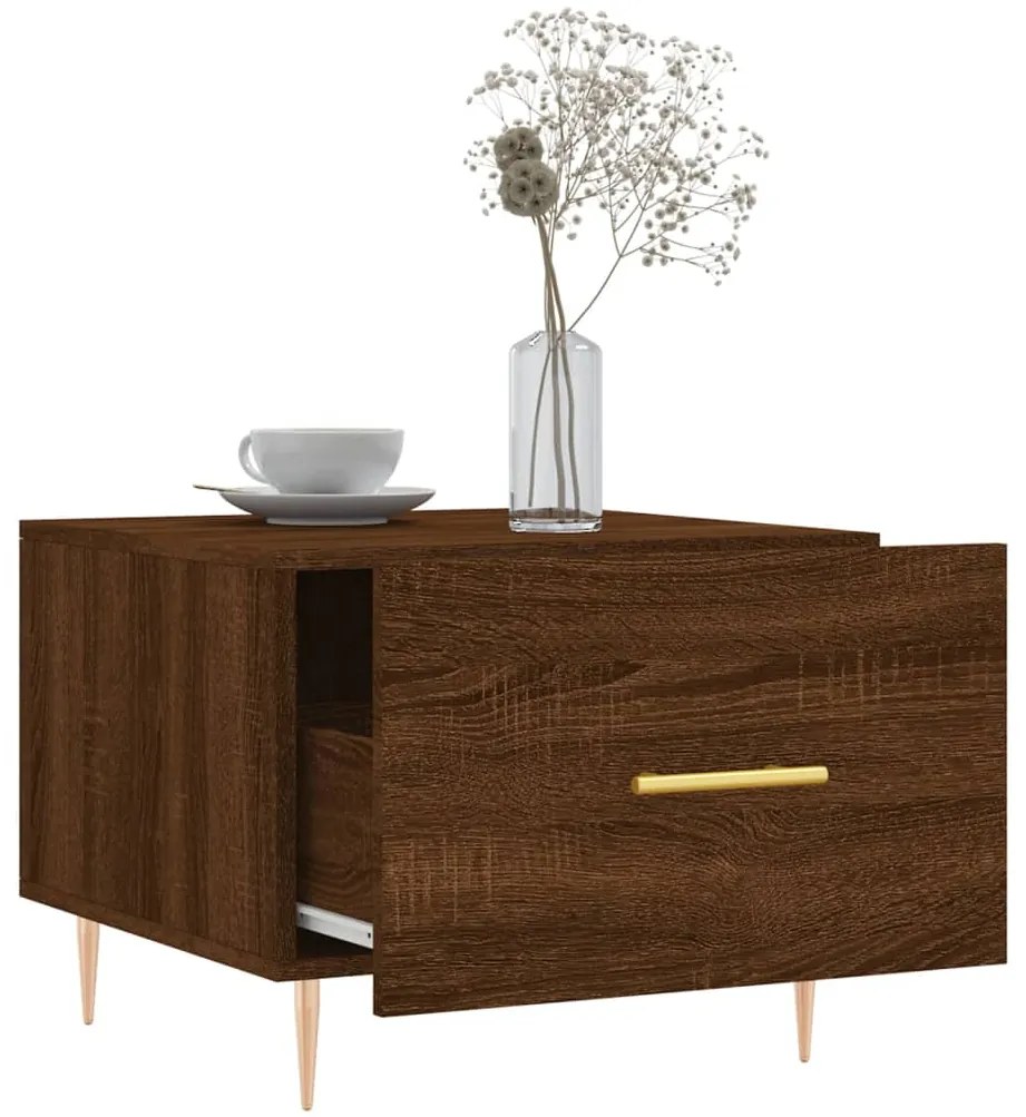 Mesa de centro 50x50x40 cm derivados madeira carvalho castanho