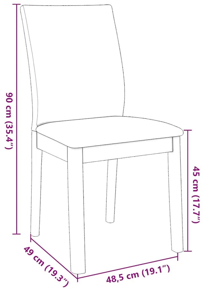 Cadeiras de jantar com almofadões 2 pcs madeira maciça