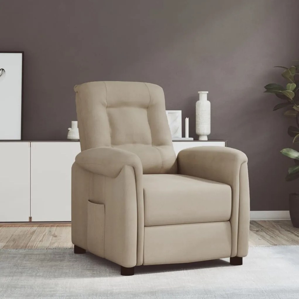 vidaXL Poltrona elevatória tecido de microfibra cinzento-claro
