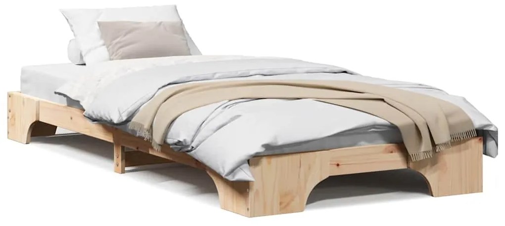 Cama 90x190 cm de madeira de pinho sólido
