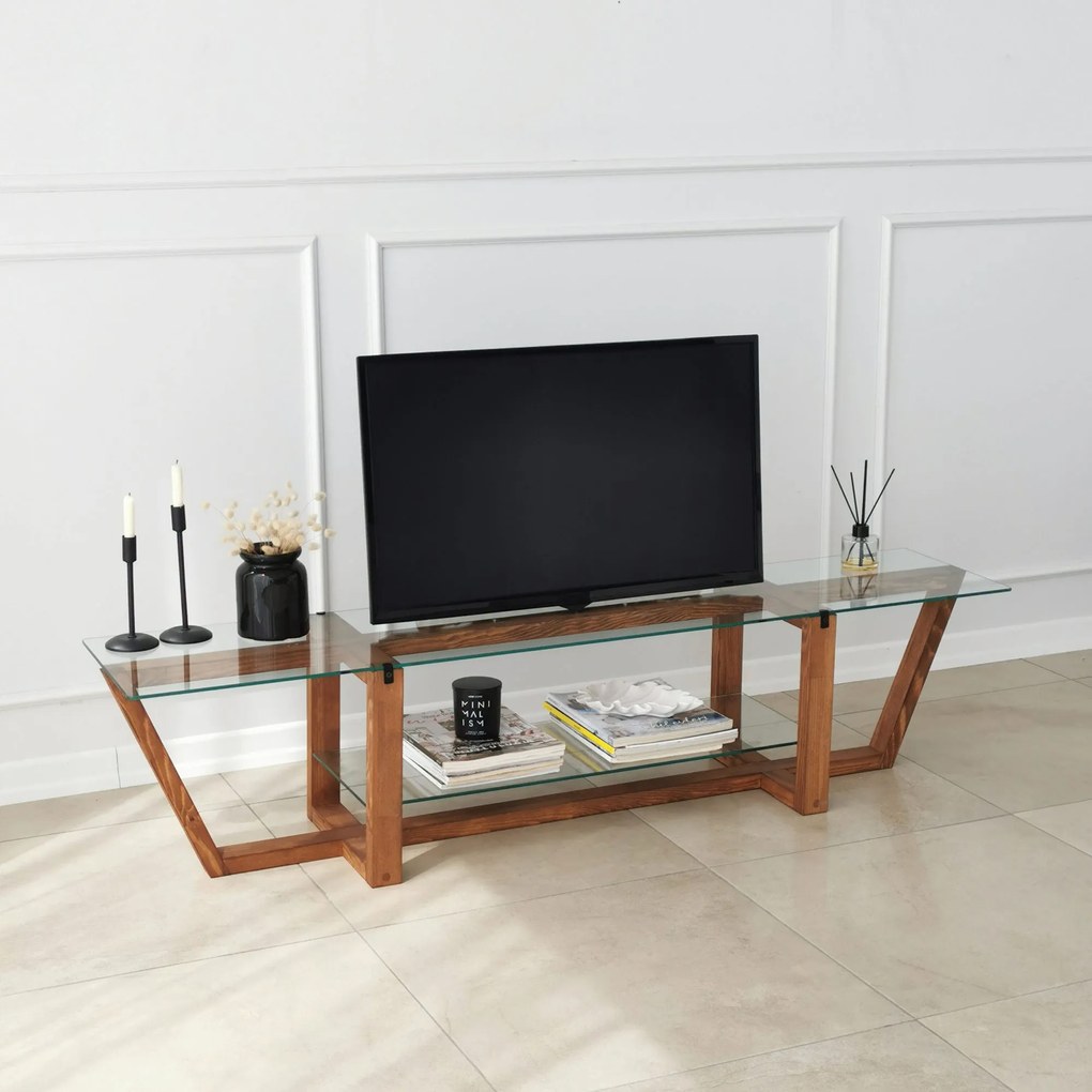 Móvel TV Amalfi – Nogueira – 158 cm x 35 cm x 35 cm