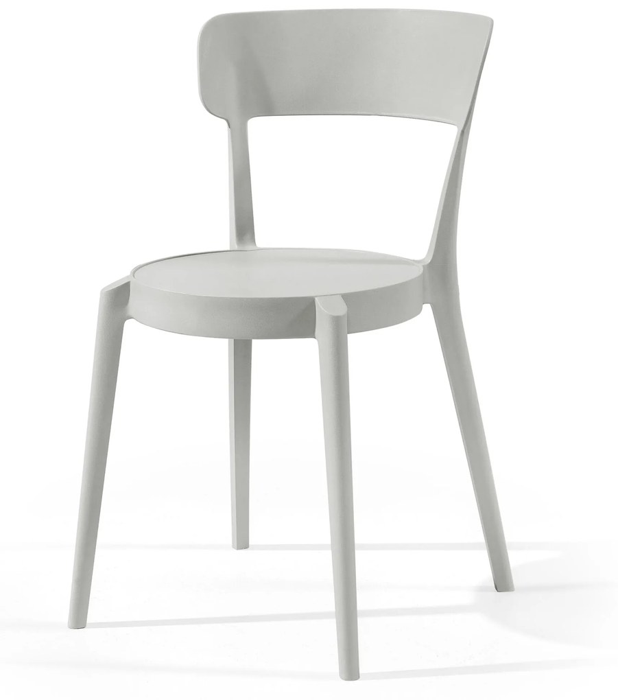 ACASA Conjunto com 4 cadeiras, Cinza Pastel - Polipropileno