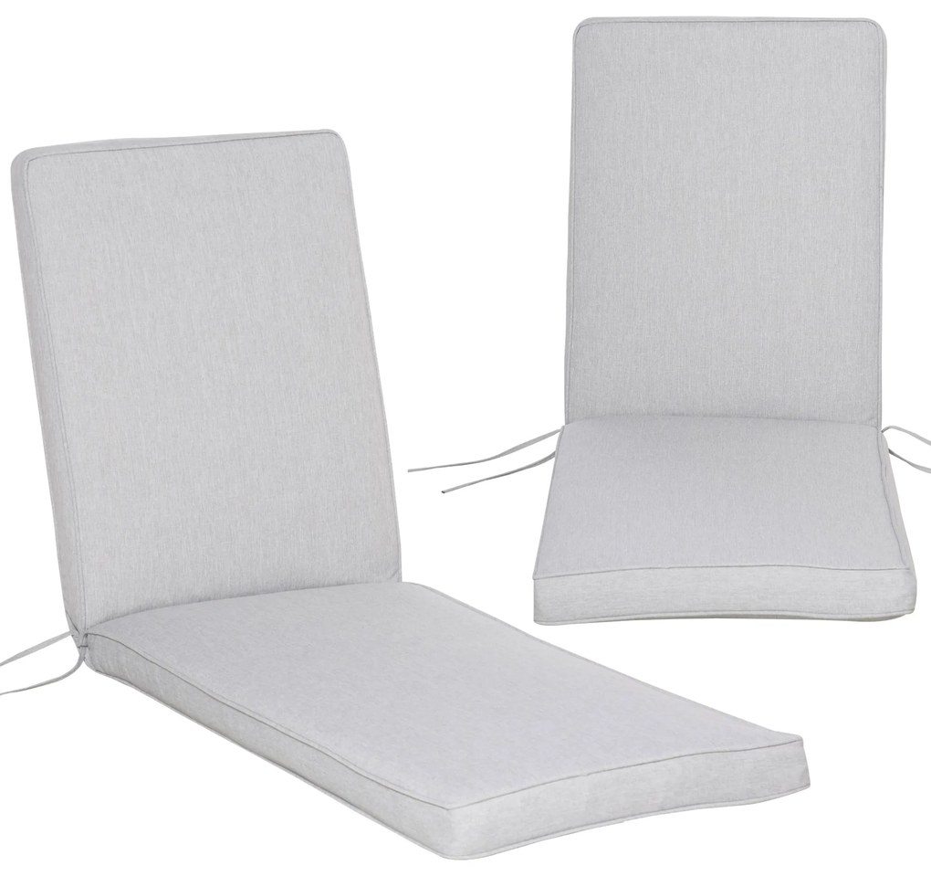 Outsunny Conjunto de 2 Almofadas para Espreguiçadeira de Exterior 183x55x7cm Amovíveis Laváveis e Acolchoadas Almofadas de Algodão | Aosom Portugal