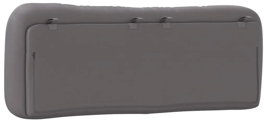 Almofadão de cabeceira 140 cm couro artificial cinzento