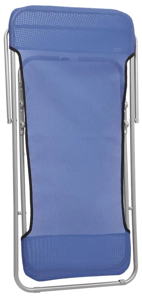 Cadeiras praia dobráveis 2pcs textilene/aço revestido a pó azul
