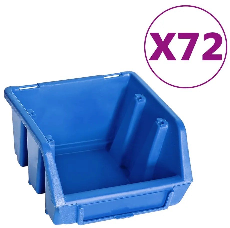 128 pcs Kit caixas arrumação com painéis de parede azul e preto