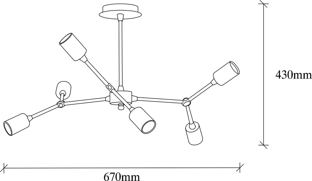 Candeeiro de Teto Sparrow – Vintage – 67 x 67 cm