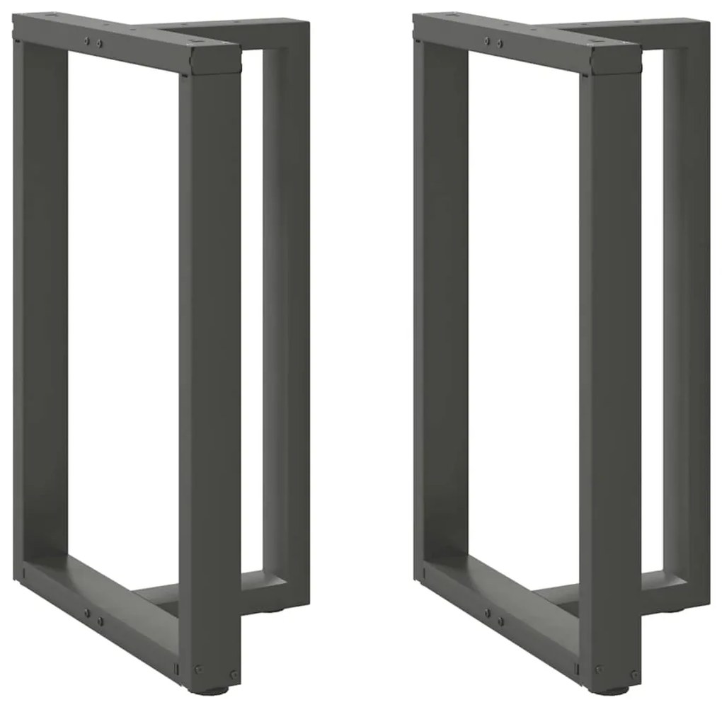 Pés para mesa de bar em forma de T, 2 peças, antracite, 60x35x(90-91)