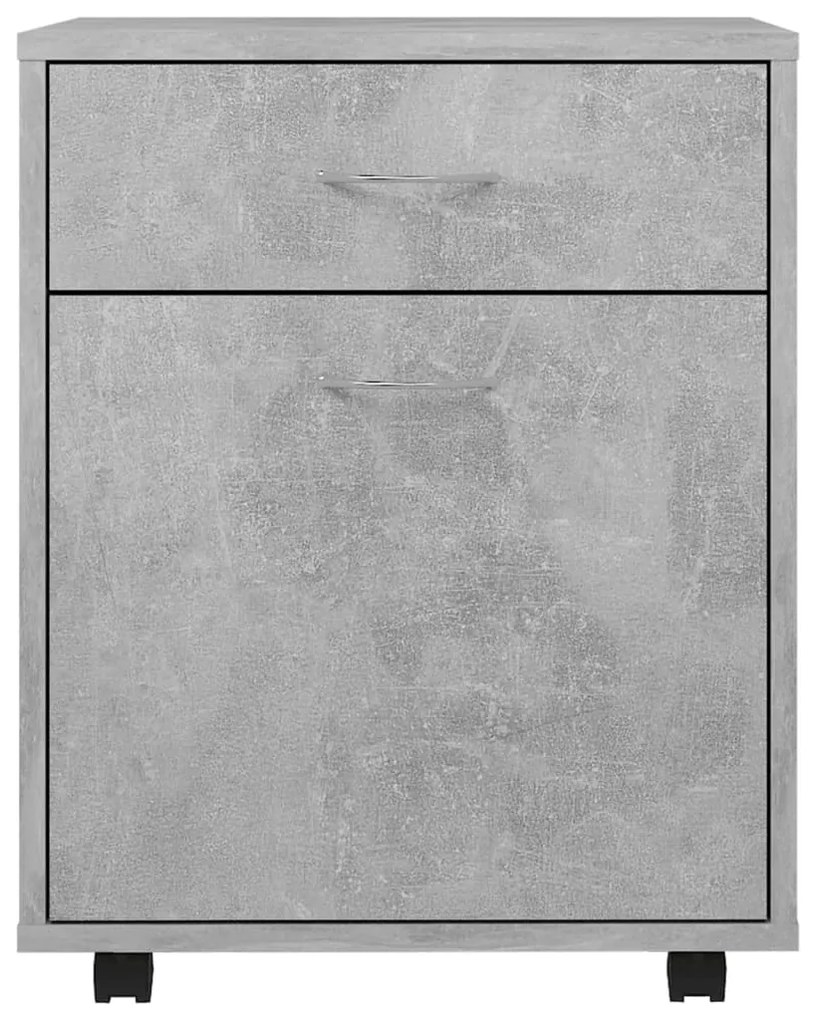 Móvel com rodas 45x38x54 cm derivados madeira cinzento-cimento