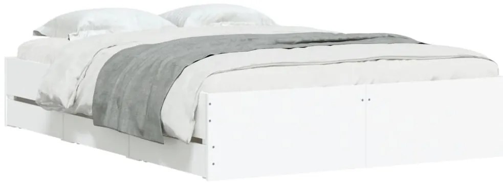 Estrutura de cama c/ gavetas 120x200cm derivados madeira branco