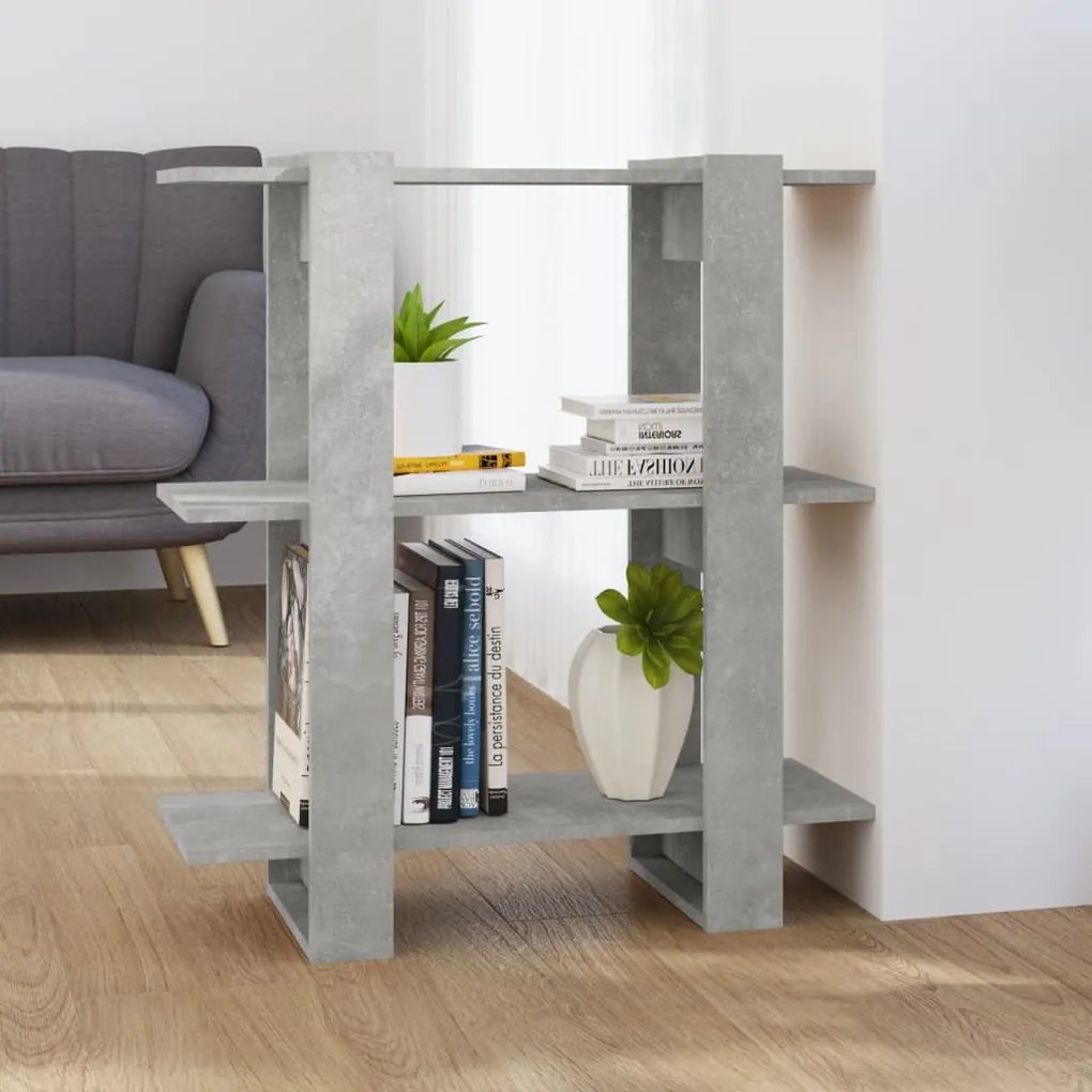 vidaXL Estante/divisória 80x30x87 cm cor cinzento cimento