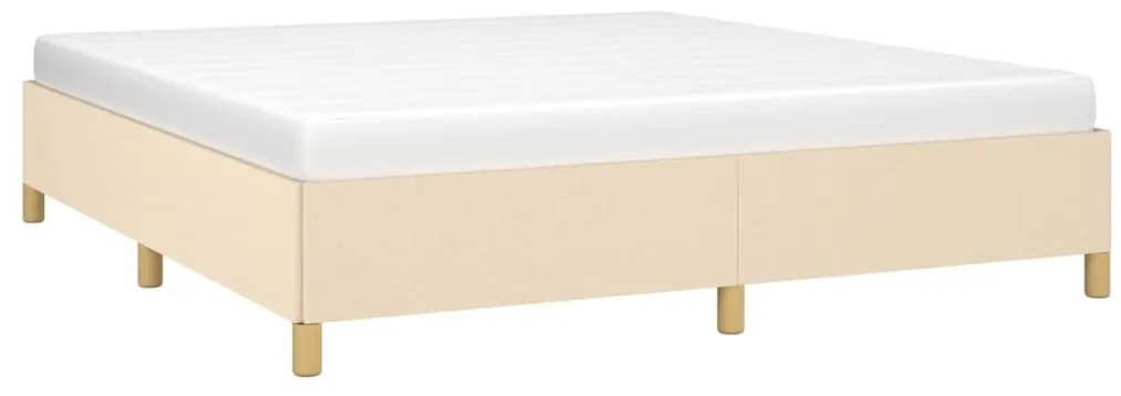 Estrutura de cama sem colchão 160x200 cm tecido cor creme