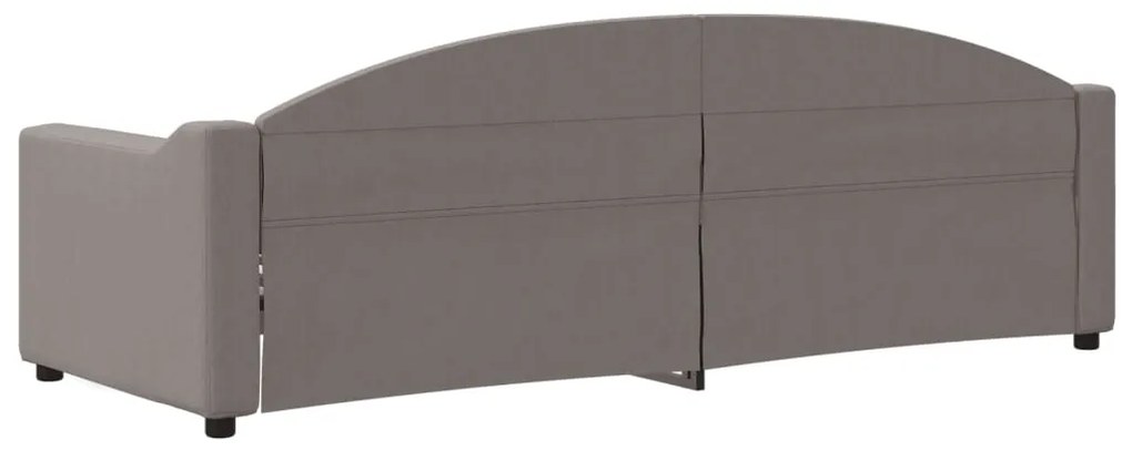Sofá-cama 80x200 cm tecido cinzento-acastanhado