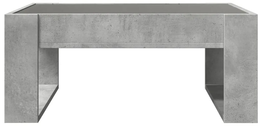 Mesa de centro luzes LED Infinity 70x53x30 cm cinzento cimento