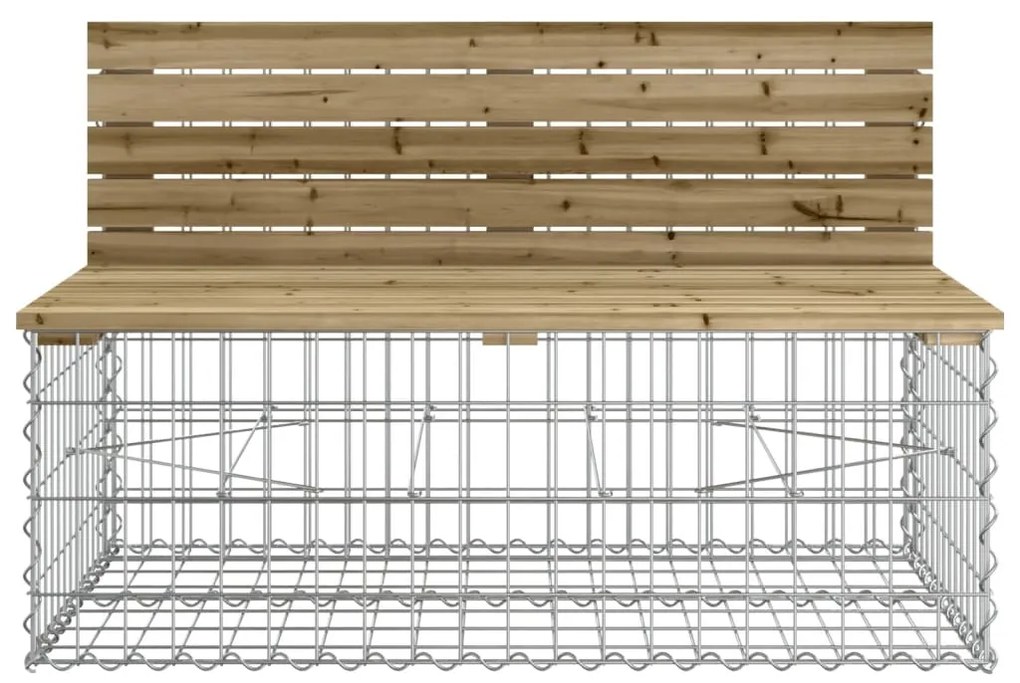 Banco de jardim c/ design gabião 347x71x65,5cm pinho impregnado