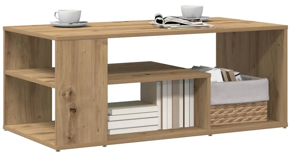 Mesa de centro em carvalho artesanal 100x50x40 cm