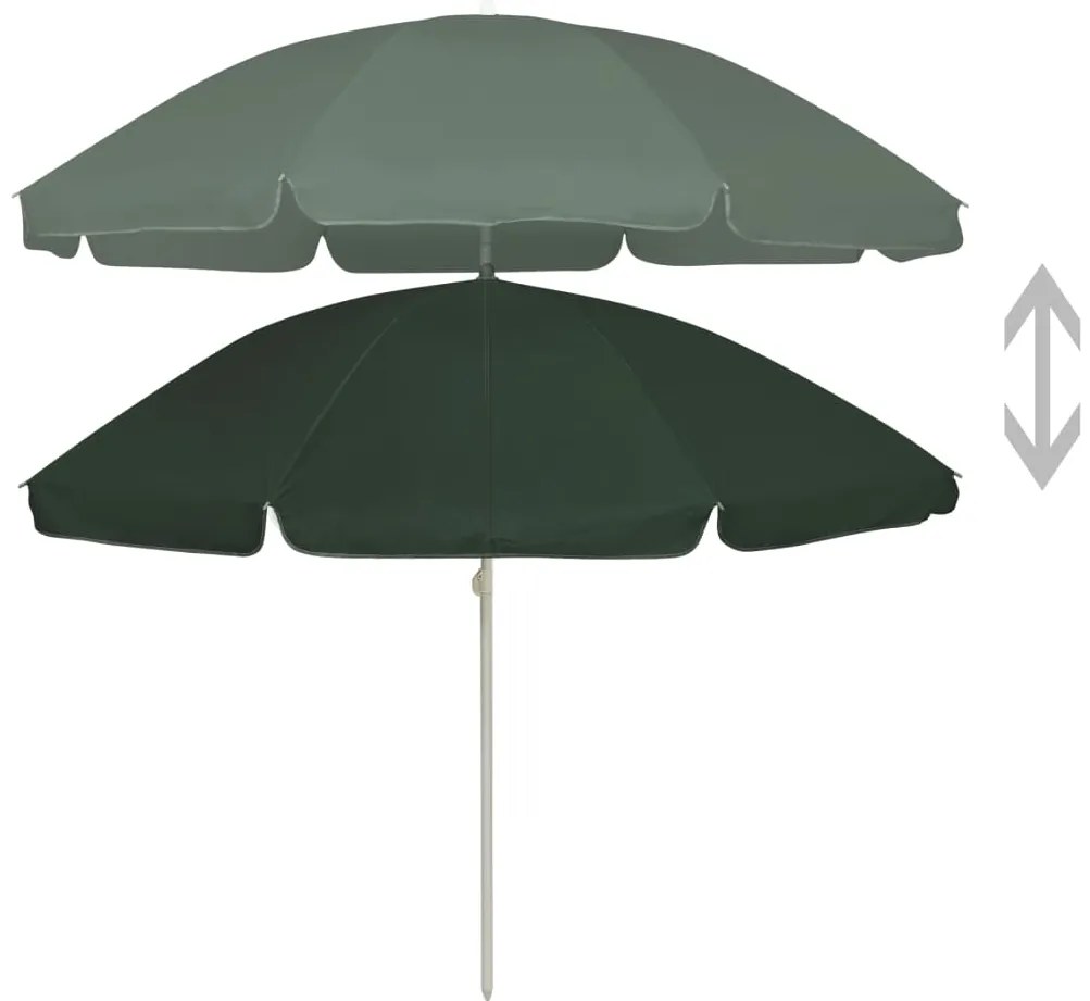 Guarda-sol de praia 240 cm verde