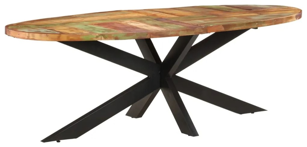 Mesa de jantar 240x100x75 cm madeira recuperada maciça