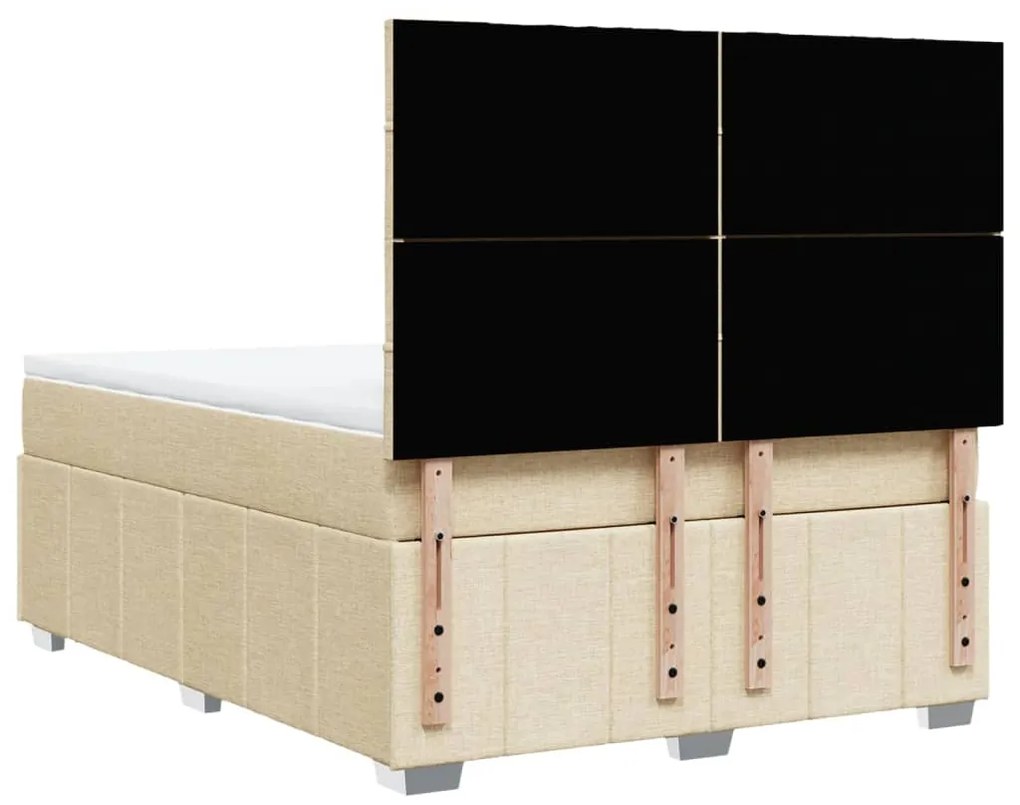 Cama com molas/colchão 160x200 cm tecido cor creme