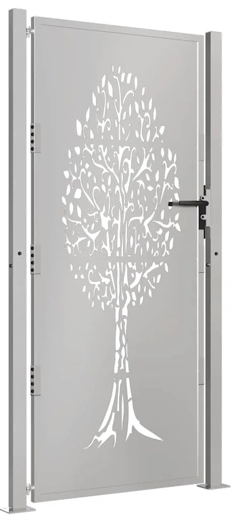 Portão de jardim 105x205 cm aço corten design árvore
