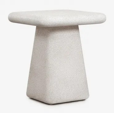 Pack De 2 Mesas De Cabeceira 45x45 Cm Em Cimento Maelis Cinza Pedra Claro - Sklum