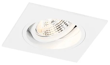 Foco embutido quadrado branco ajustável - Chuck 70 Moderno