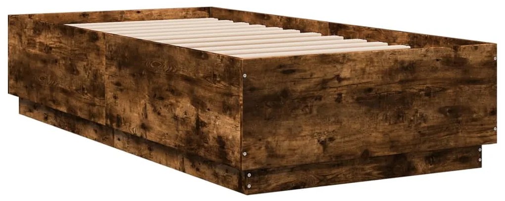 Estrutura cama 90x190 cm derivados de madeira carvalho fumado