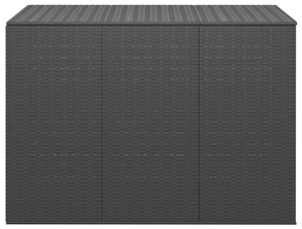 Caixa para almofadões de jardim 145x100x103 cm vime PE preto