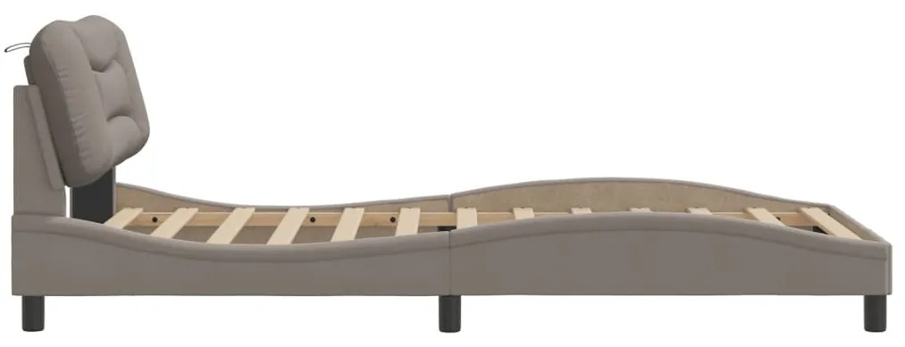 Estrutura cama sem colchão 100x200 cm tecido cinza-acastanhado