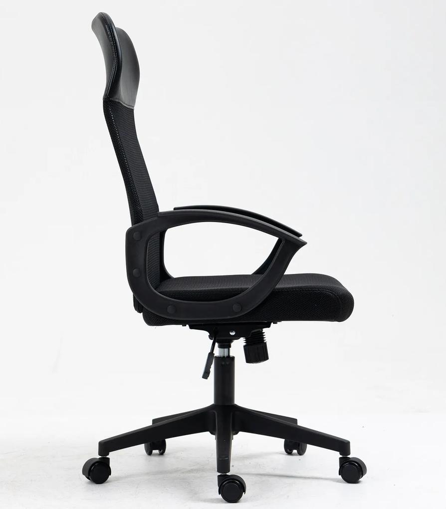 Cadeira de escritório VERTON, preto, rede e tecido preto