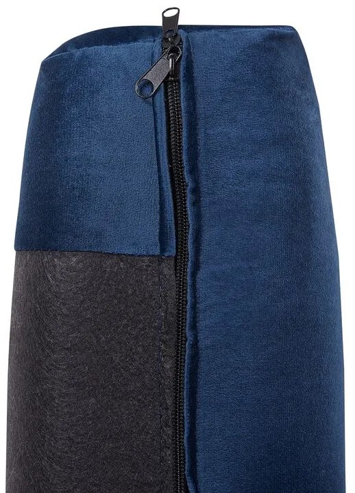 Sofá de canto em veludo azul à direita VINTERBRO Beliani